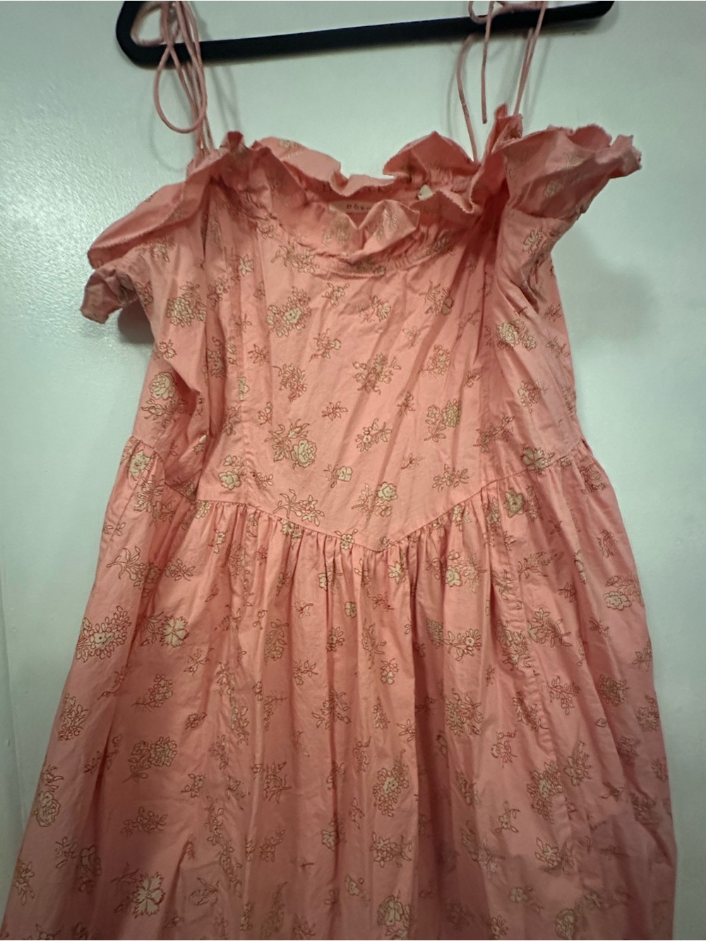 Doen Coral Pink Floral Ruffle Maxi Dress - Picture 4 of 4